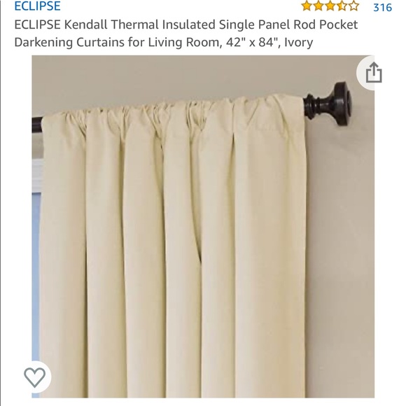 Eclipse Accents | 42 X 84 Ivory Curtain Panel Insulating | Poshmark